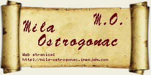 Mila Ostrogonac vizit kartica